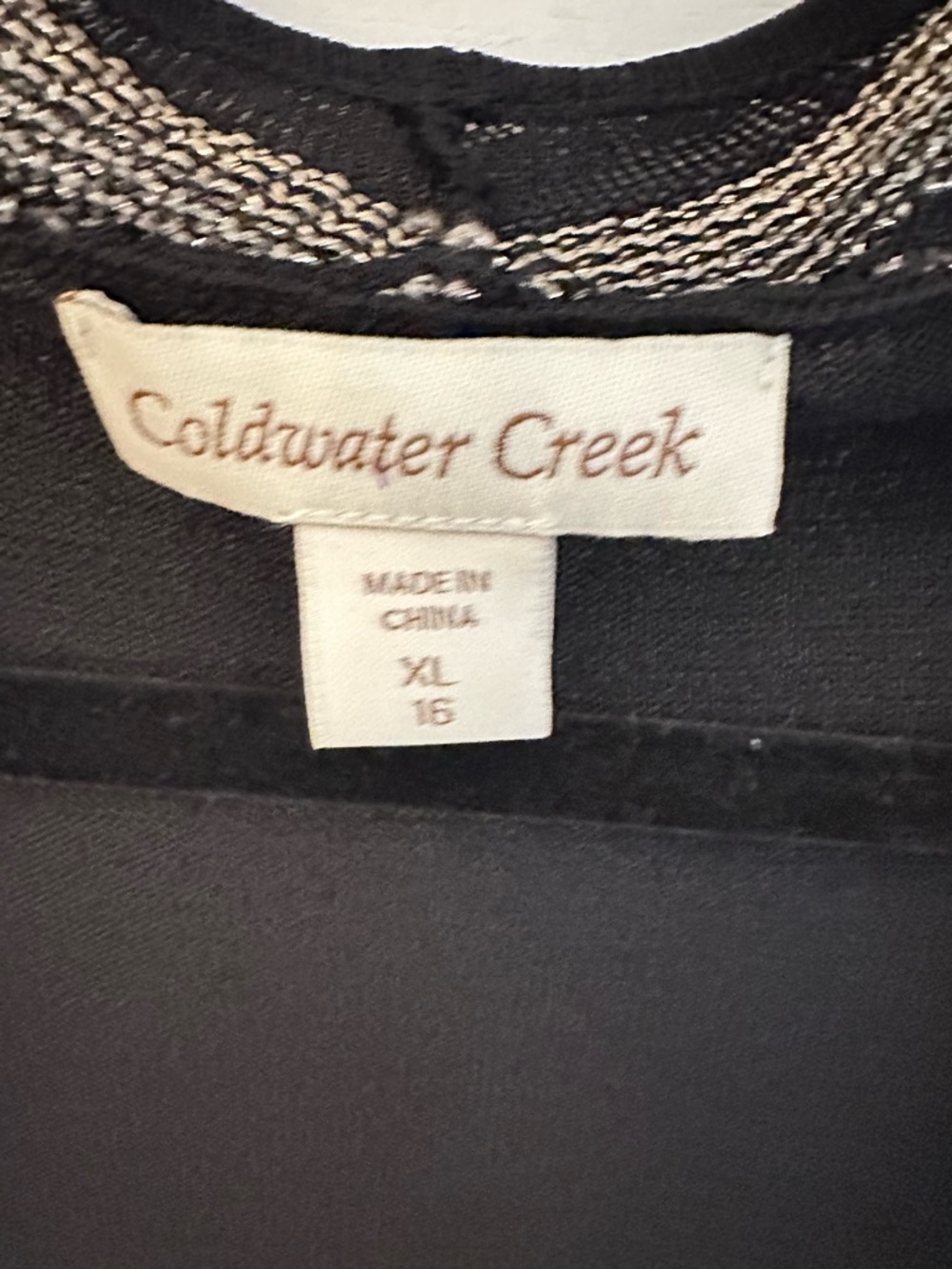 COLDWATER CREEK XL Black Gold open stretch comfort coastal effortless cardigan - Picture 5 of 12